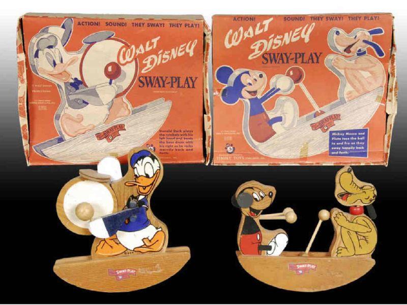 Appraisal: Lot of Walt Disney Sway-Play Wood Rocking Toys Description Both