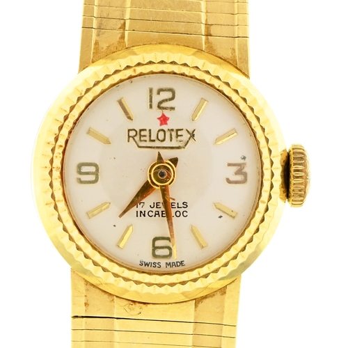 Appraisal: A Relotex ct gold lady's wristwatch mm diam on tapered