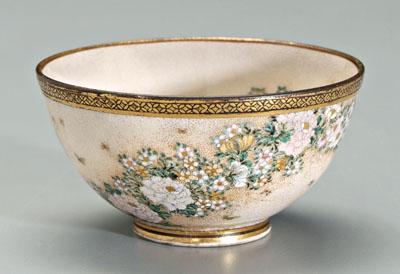 Appraisal: Japanese satsuma cup finely decorated with floral garlands and butterflies