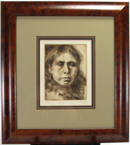 Appraisal: Engraving of a Native American woman entitled 'Dignity' unclearly signed