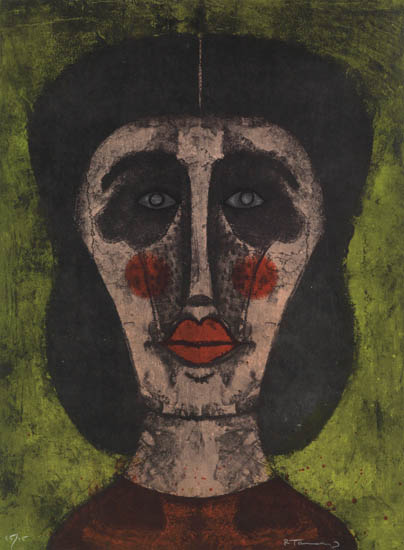 Appraisal: RUFINO TAMAYO Cabeza de Mujer Color lithograph on Guarro paper