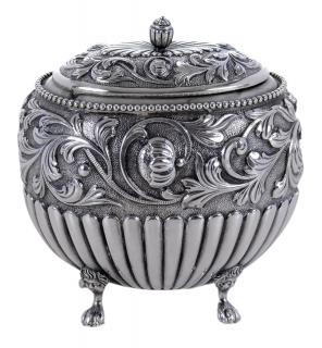 Appraisal: Netherlands Silver Tea Box late th early th century oval