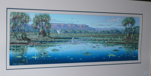 Appraisal: PETER SNELGAR - Kakadu wetlands with Sacred Ibis Watercolour and