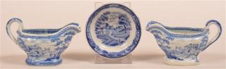 Appraisal: Three Pieces of Miniature Staffordshire China Three Pieces of Miniature