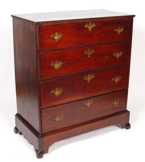 Appraisal: PERIOD COUNTRY CHIPPENDALE LIFT TOP BLANKET CHEST board back rosewood