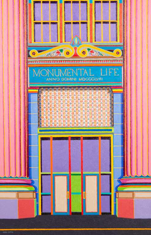 Appraisal: Greg Otto American th century Monumental Life Building Entrance acrylic