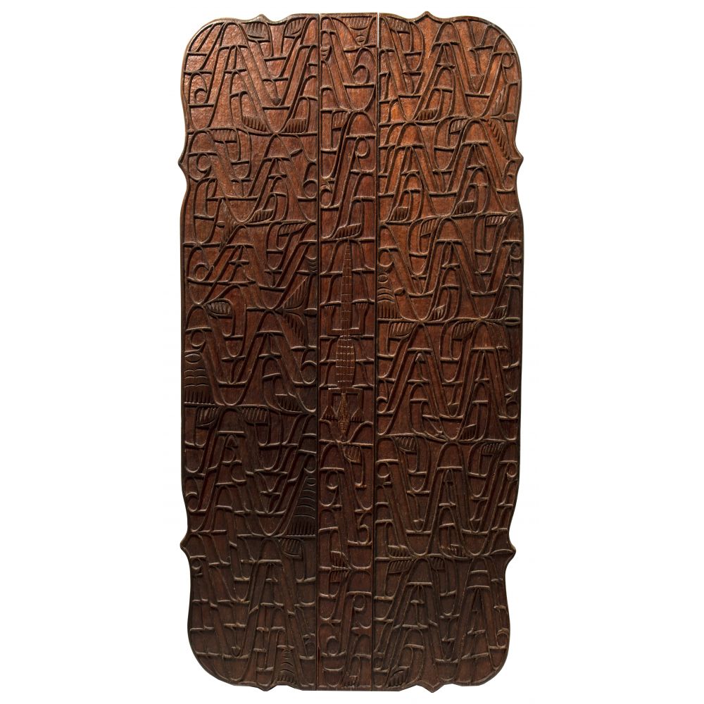 Appraisal: ETHNOGRAPHIC WALL HANGING TABLE TOPUndated -piece hardwood hand carved in