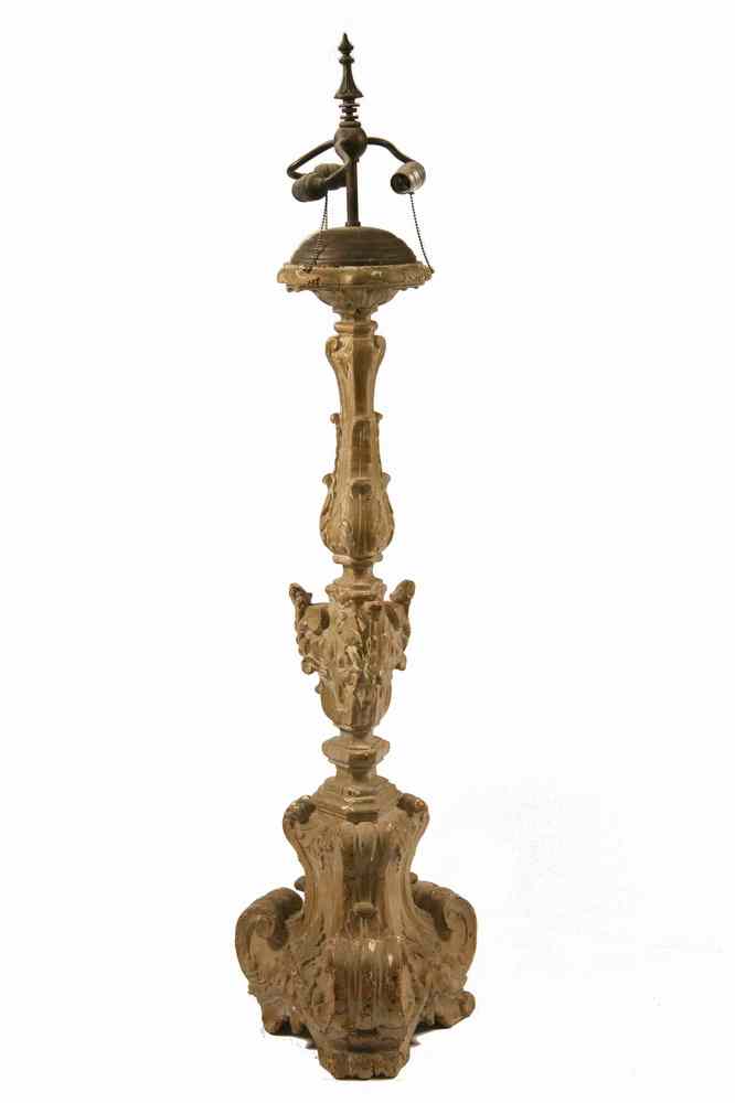 Appraisal: EARLY ITALIAN TORCHIERE - Renaissance Period Italian Gilt Gesso Torchiere