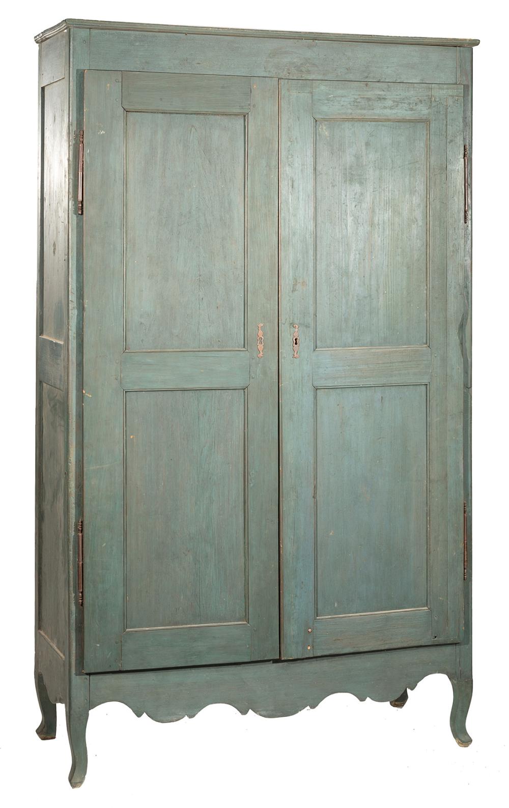 Appraisal: Petite Louisiana Creole Painted Cypress Armoire in the Louis XV