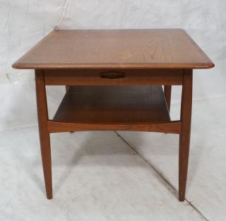 Appraisal: Danish Teak Drawer side Table with lower shelf Banded top