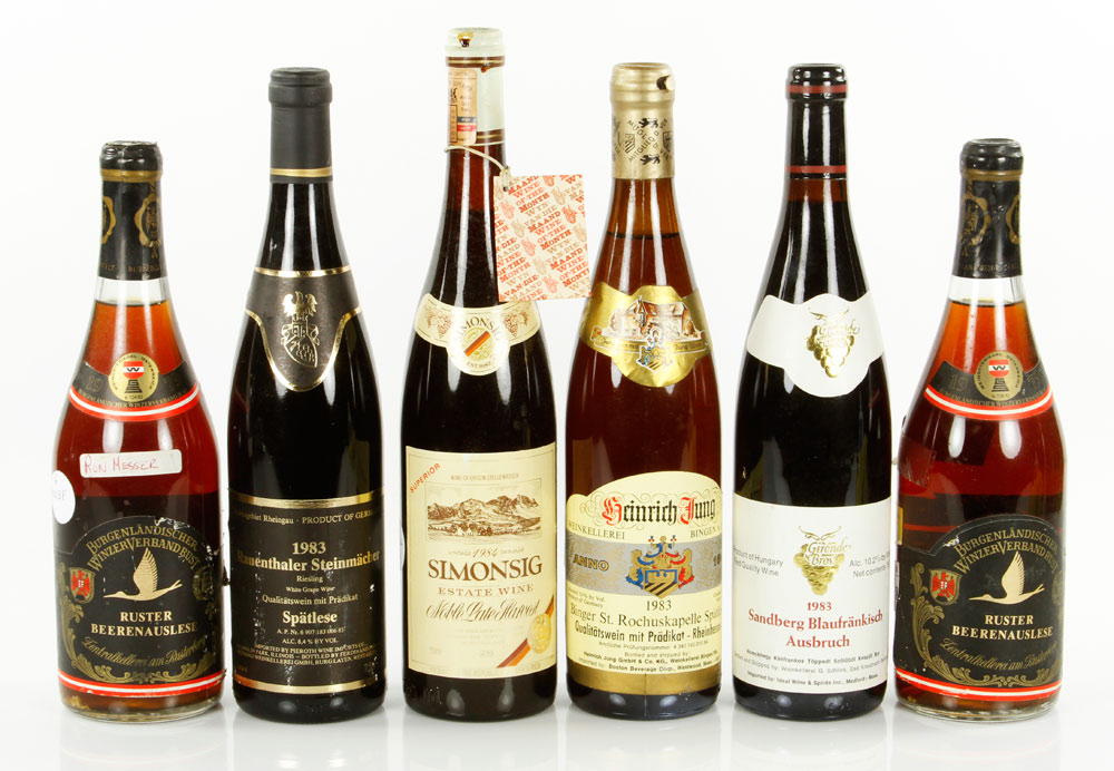 Appraisal: - Assorted Bottles of Vintage European Sweet Wine Lot of