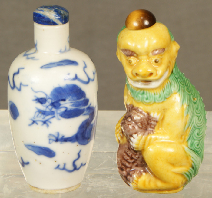 Appraisal: Chinese snuff bottle lot of porcelain bottles is th c