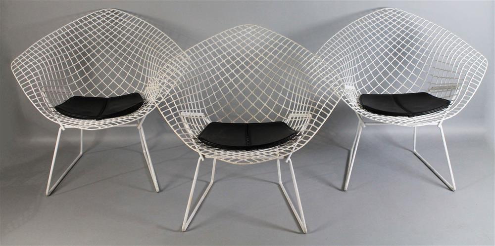 Appraisal: SIX HARRY BERTOIA DIAMOND CHAIRS WITH PADS the set of