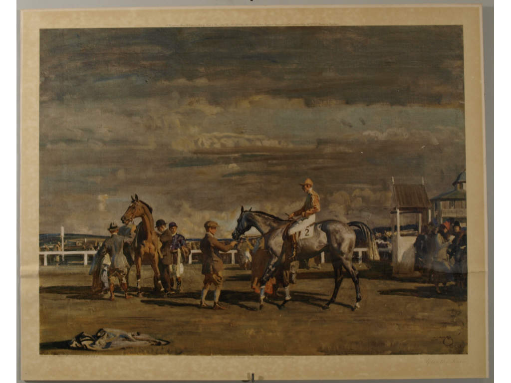 Appraisal: after Alfred Munnings After the Race photolithograph titled in lower