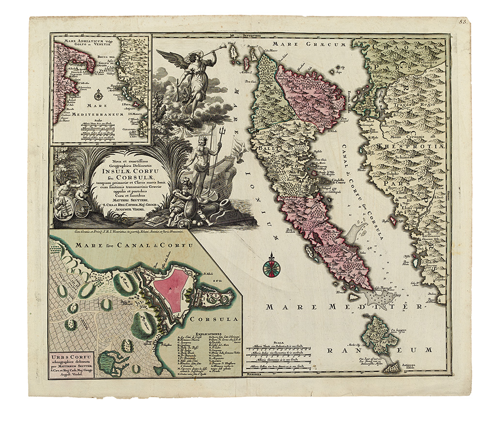 Appraisal: SEUTTER MATTHIAS Nova et exactissima Geographica Delineatio Insulae Corfu seu