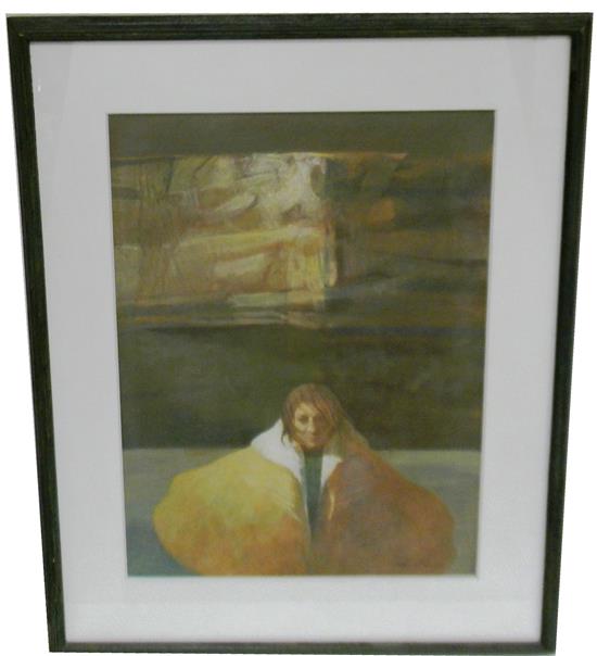 Appraisal: Thomson th C Glacier opaque watercolor depicting Native American man