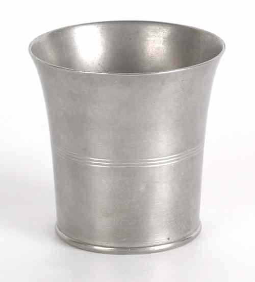 Appraisal: New England pewter beaker ca bearing the touch of J