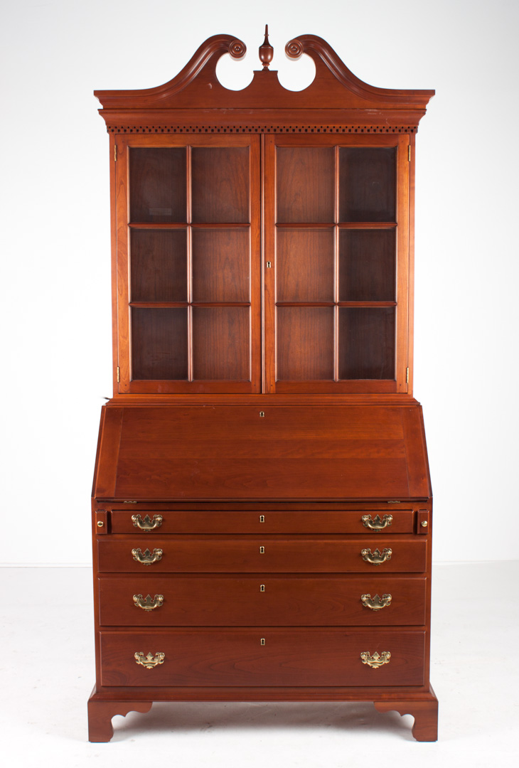 Appraisal: Federal style cherrywood secretary bookcase Suter's Virginia th century broken