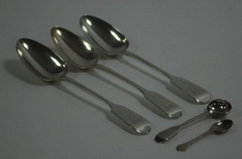 Appraisal: A pair of Victorian silver serving spoons J W London