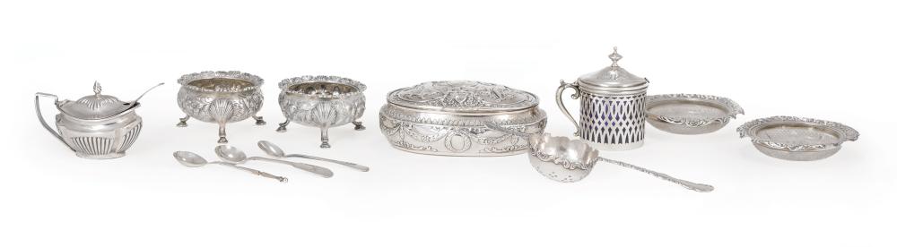 Appraisal: Good Group of Small Sterling Silver Objects incl neoclassical-style chased