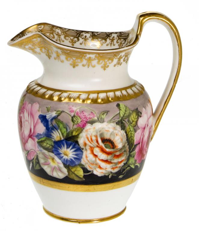 Appraisal: A SPODE JUG with lipped and flared gilt rim and