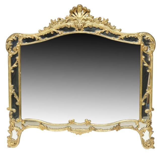 Appraisal: Italian Louis XV style giltwood mirror early th c having