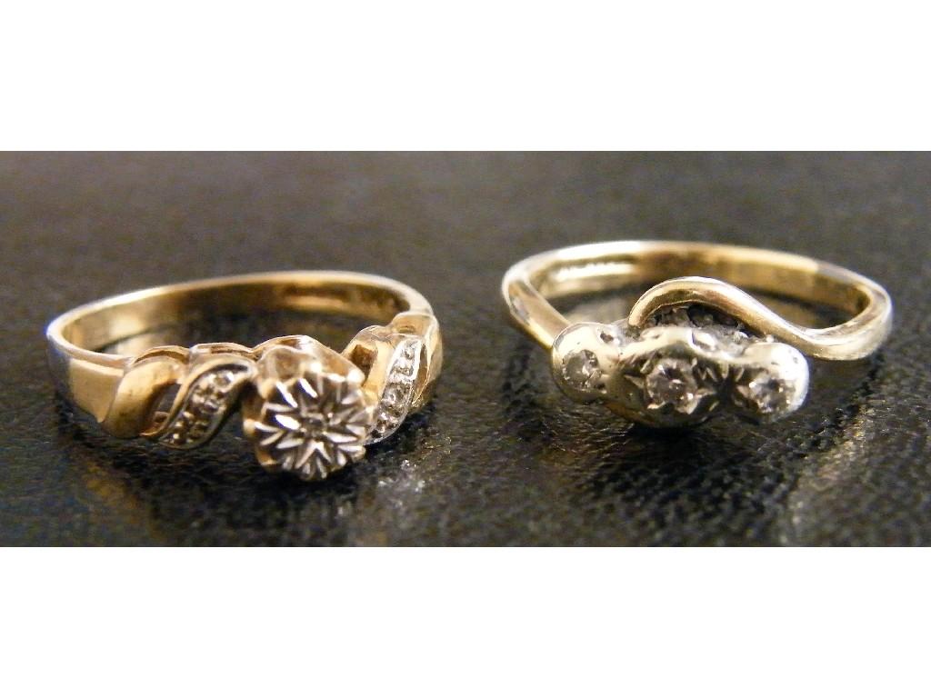 Appraisal: Two ct diamond dress rings grams