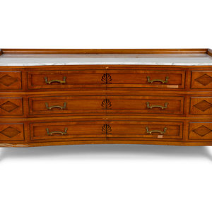 Appraisal: A Directoire Style White Marble Top Mahogany Dresser TH CENTURY