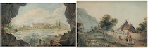 Appraisal: A Pair of Watercolor Landscapes Artist Unknown Continental ca th