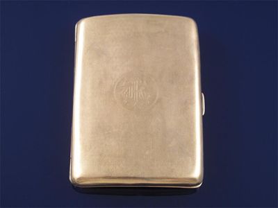 Appraisal: A ct gold rectangular cigarette case Birmingham marks g in