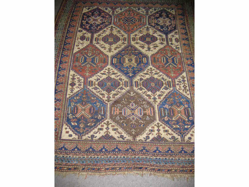 Appraisal: AFSHAR AREA RUG The ivory field of geometric design shows