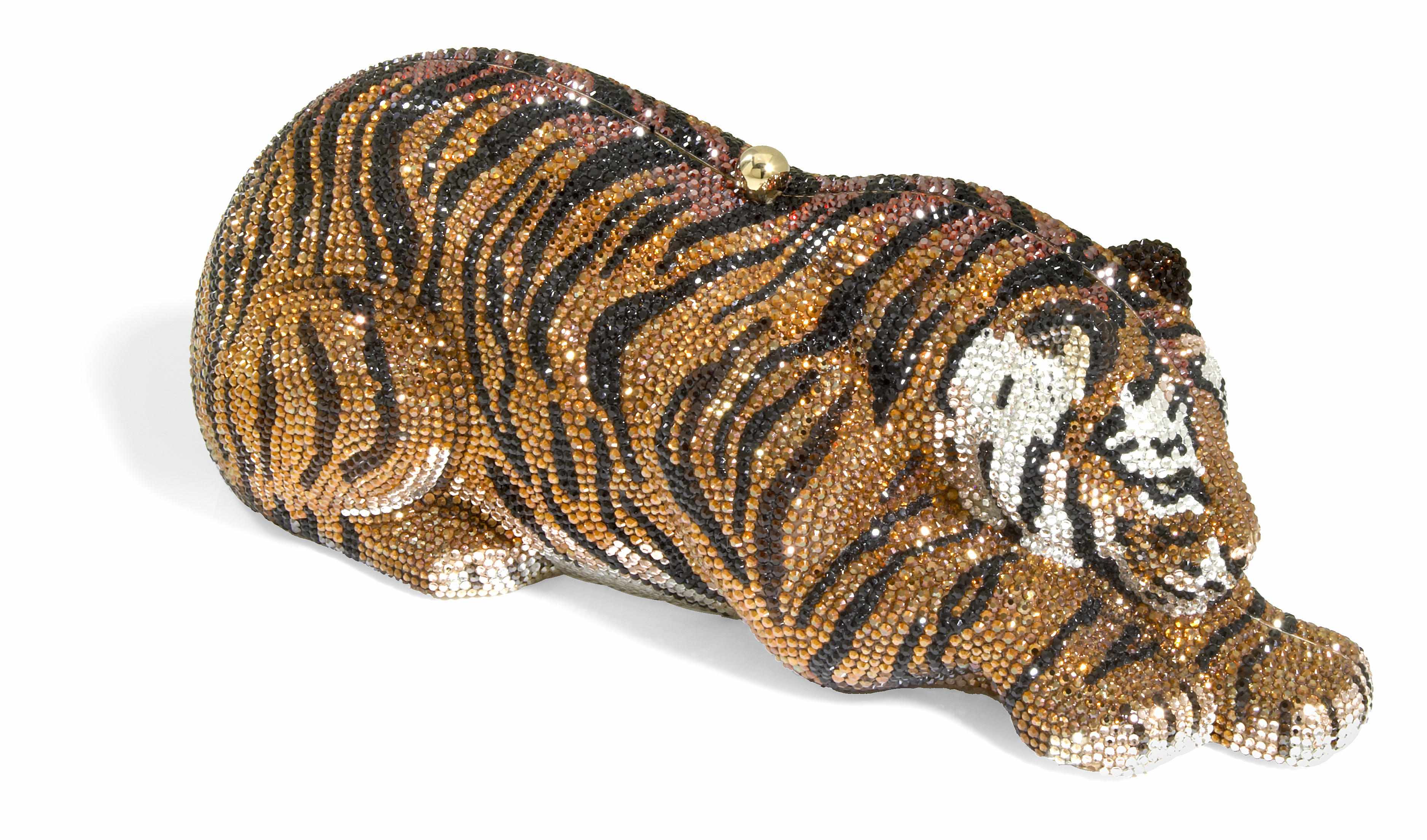 Appraisal: A crystal Da Yun tiger minaudiere signed Judith Leiber Collector's