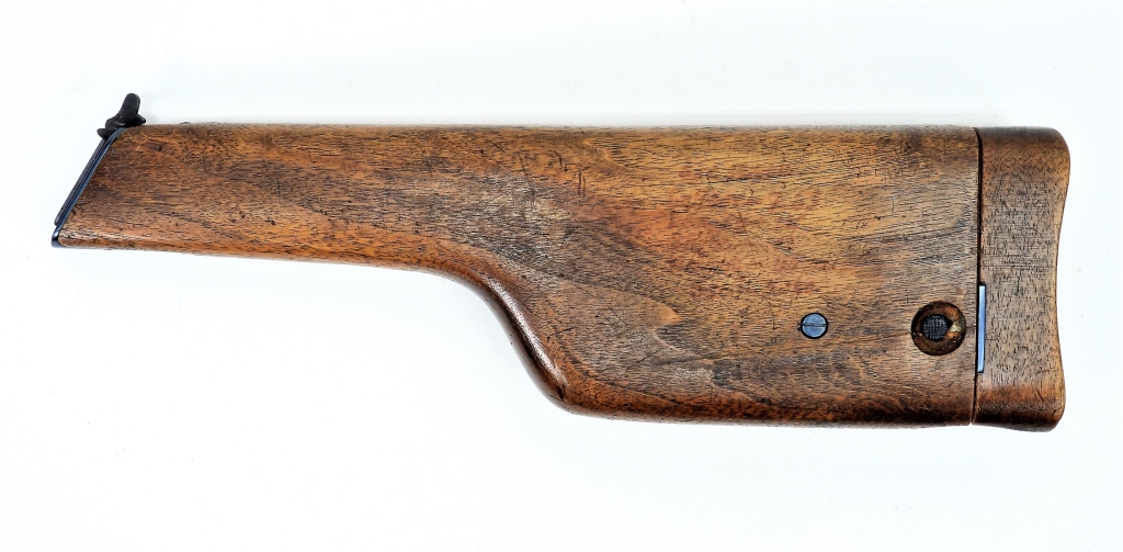 Appraisal: C BROOMHANDLE MAUSER SHOULDER STOCK Germany C early th centuryWalnut