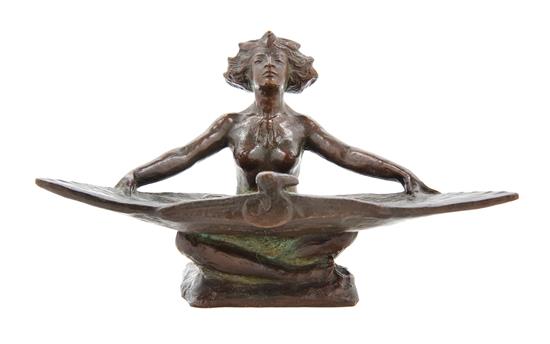 Appraisal: Sale Lot An American Art Nouveau Bronze Figure Owen Moore