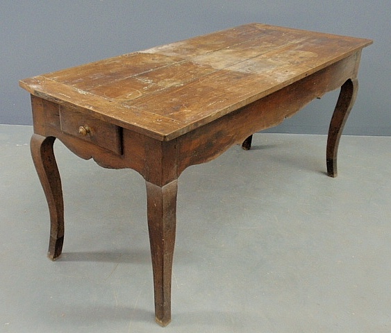 Appraisal: - French Provincial style walnut farm table th c As