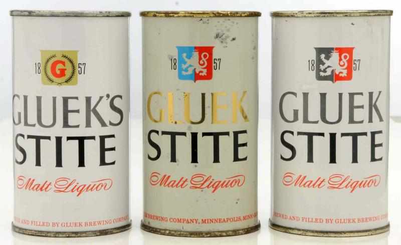 Appraisal: Gluek's Stite Flat Top -Oz Beer Cans All three with