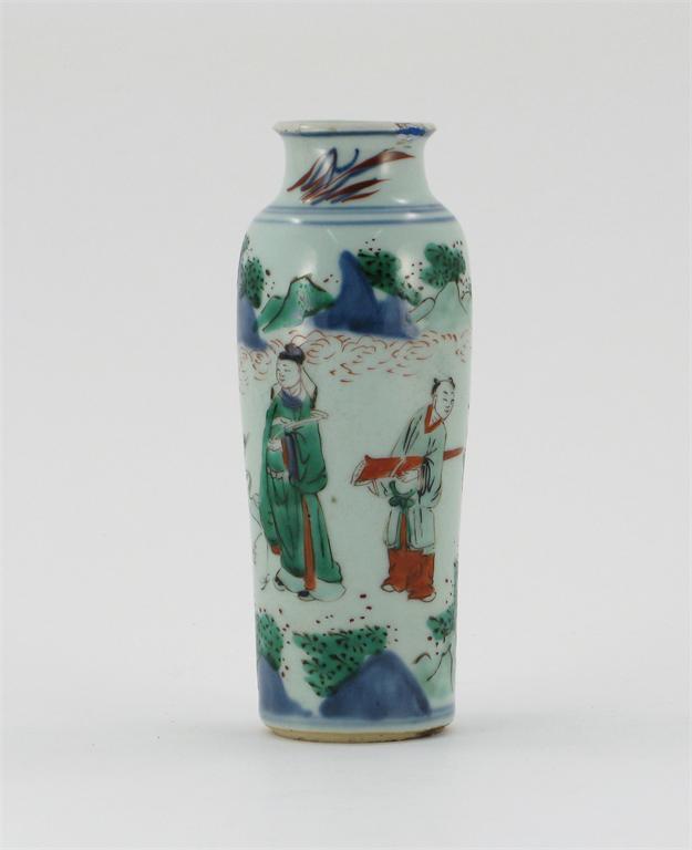 Appraisal: A small Chinese wucai cylindrical vase