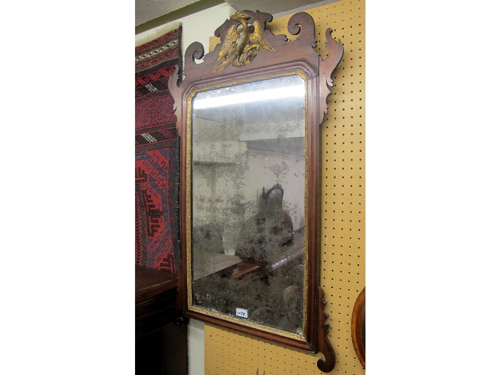 Appraisal: th century mahogany and gilt wood wall mirror