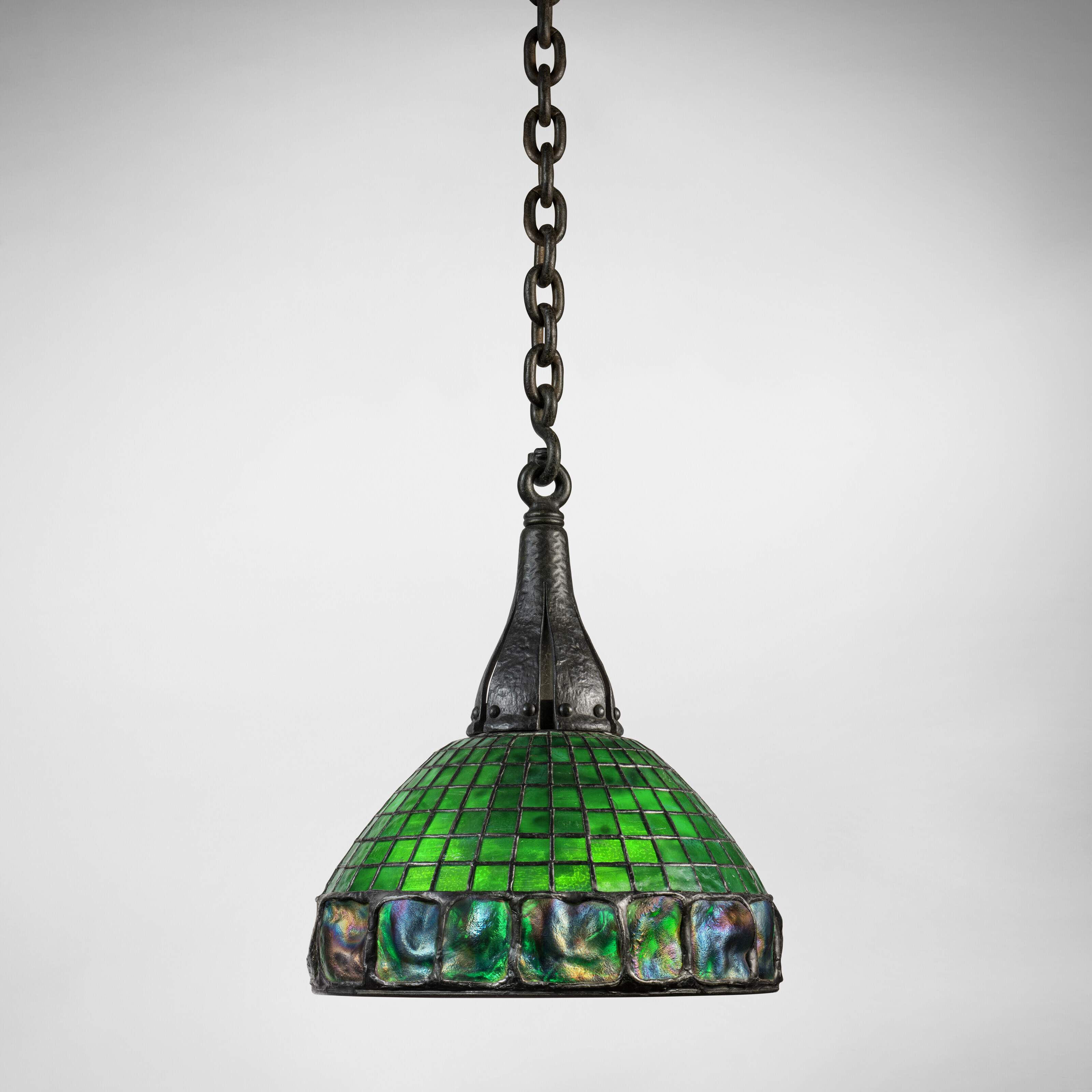 Appraisal: TIFFANY STUDIOS Rare 'Geometric and Turtle Back' Hanging Light circa