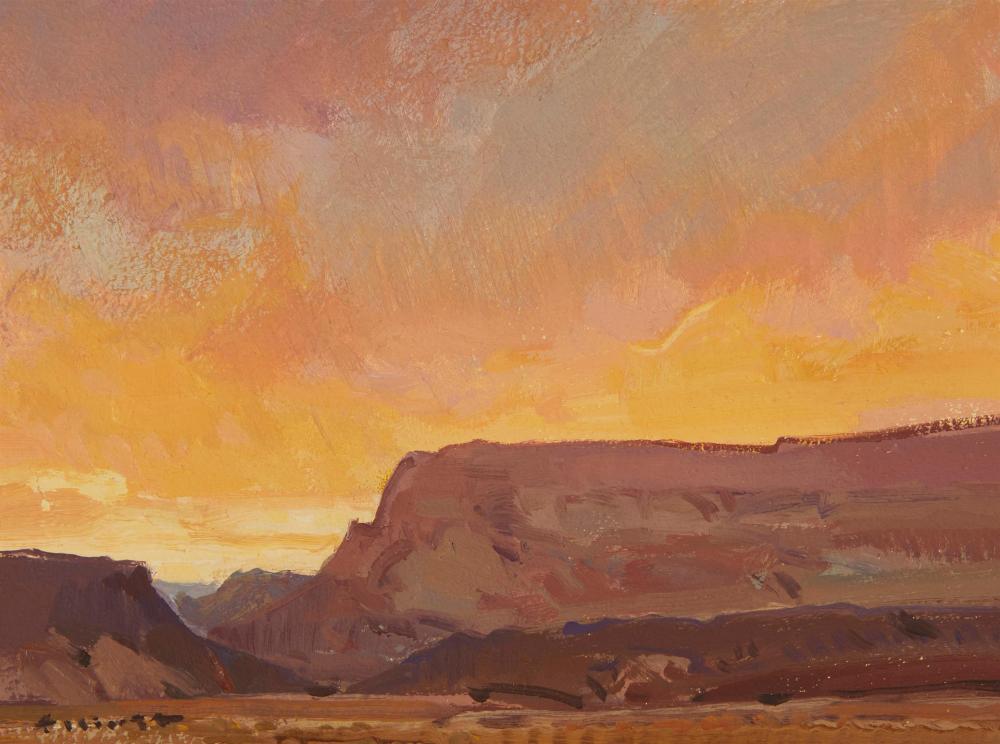 Appraisal: Josh Elliott b Vermillion Sunset Oil on Masonite Signed lower