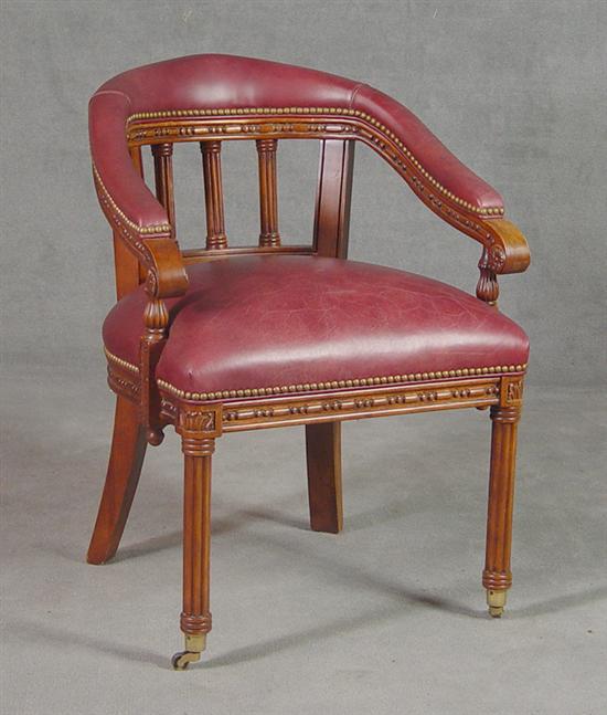 Appraisal: Stained Hardwood Armchair Late th Century French style with continuous