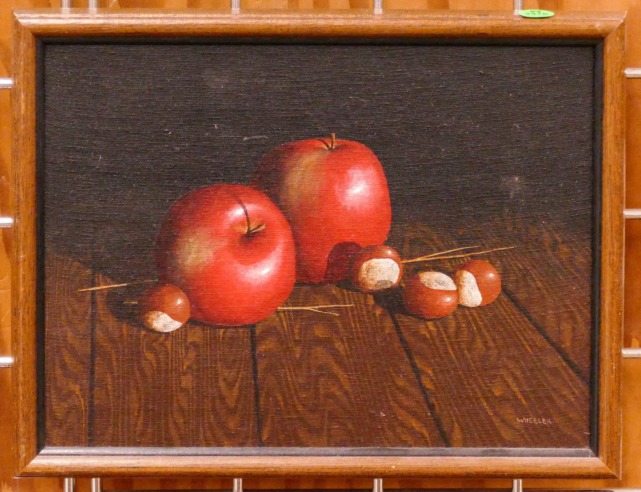 Appraisal: Wheeler 'Apples and Chestnuts' Still Life Oil Painting Framed- x