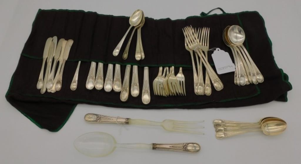 Appraisal: flatware set all monogrammed To include seven dinner forks long