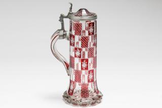 Appraisal: Bohemian Red Bohemian glass likely Moser red and clear glass