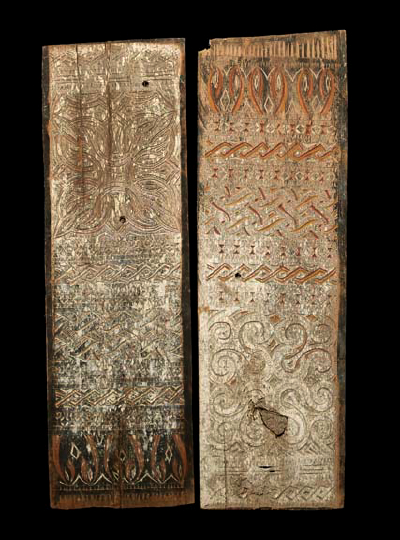 Appraisal: Tall Pair of Middle African Carved and Polychromed Architectural Panels