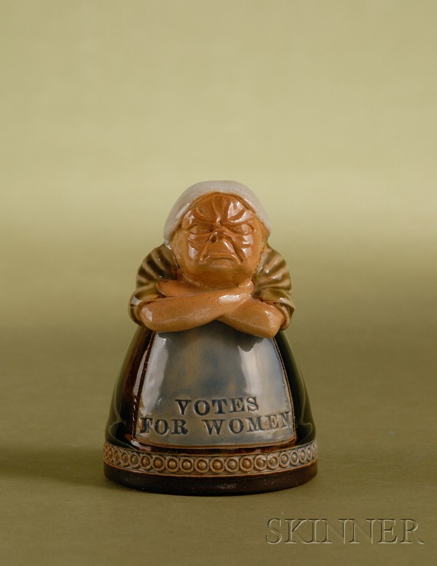 Appraisal: Whimsical Doulton Lambeth Salt-glaze Figural Virago Inkwell c - designed