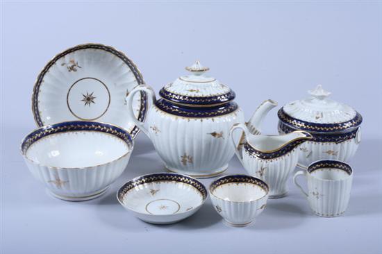 Appraisal: -PIECE ENGLISH PORCELAIN COBALT AND GILT DECORATED TEA SERVICE early