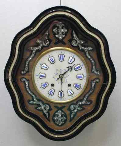 Appraisal: th Century Continental Pastry or Baker's Clock Ebonized with alabaster