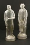 Appraisal: FIGURAL BOTTLES - Pair of early th C frosted cologne