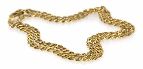 Appraisal: An Karat Yellow Gold Diamond Cut Anchor Chain Necklace Stamp